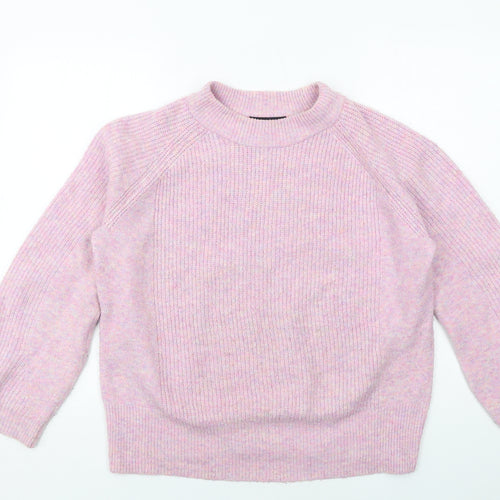 Marks and Spencer Womens Pink Round Neck Acrylic Pullover Jumper Size M
