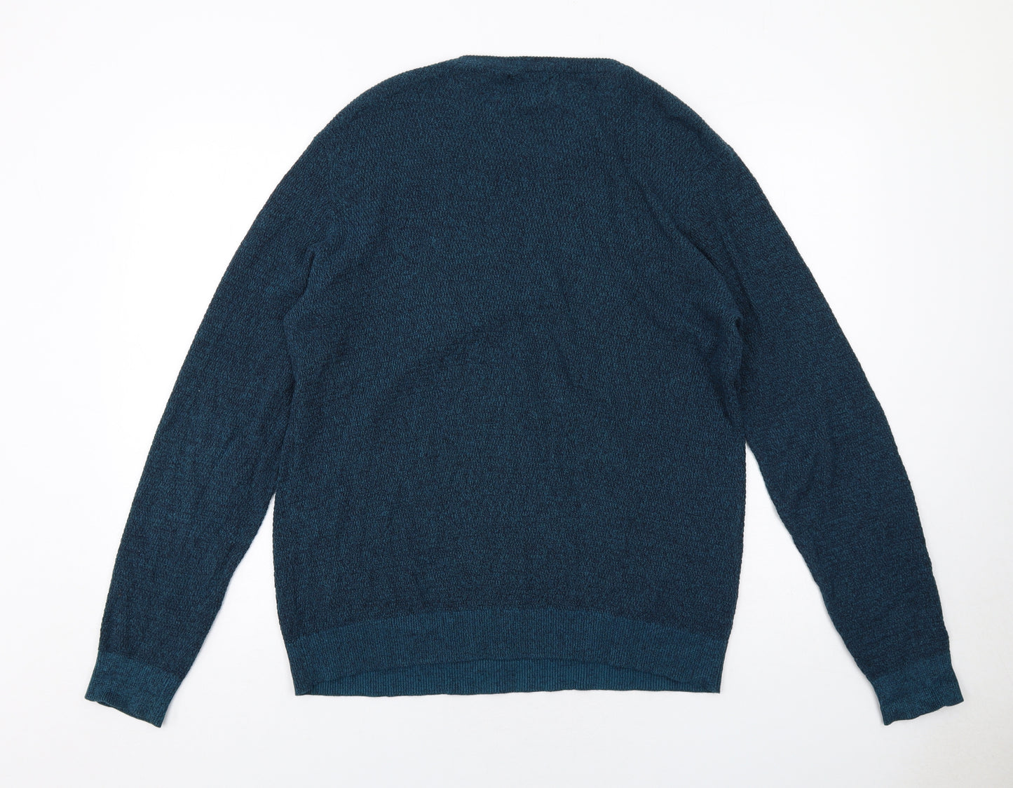 Threadbare Mens Blue Round Neck Cotton Pullover Jumper Size M Long Sleeve