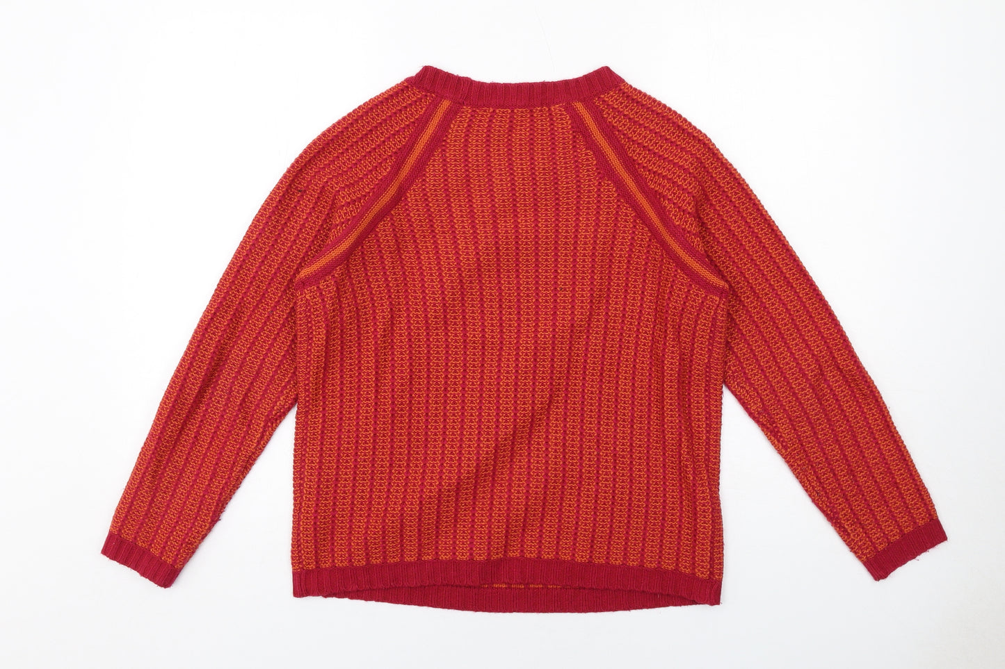Marks and Spencer Womens Red Round Neck Acrylic Pullover Jumper Size 12