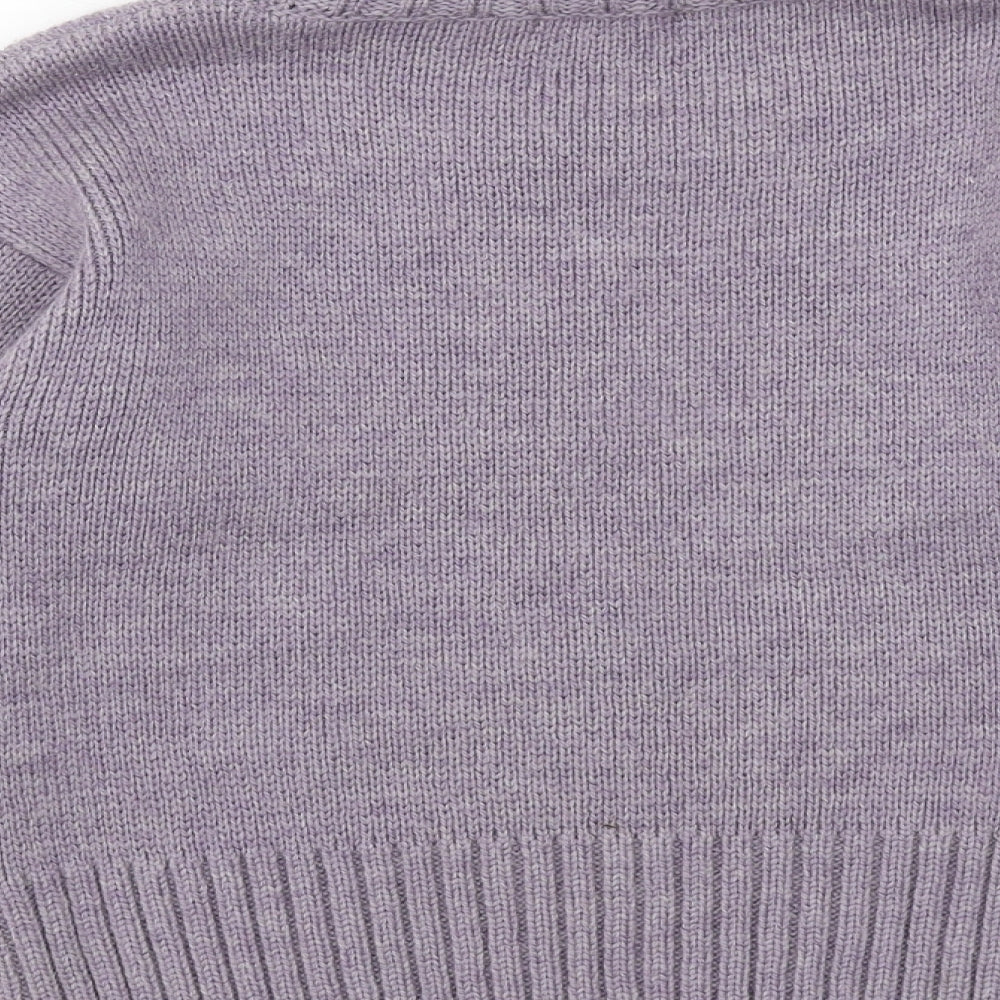 Press Womens Purple Roll Neck Wool Pullover Jumper Size XS