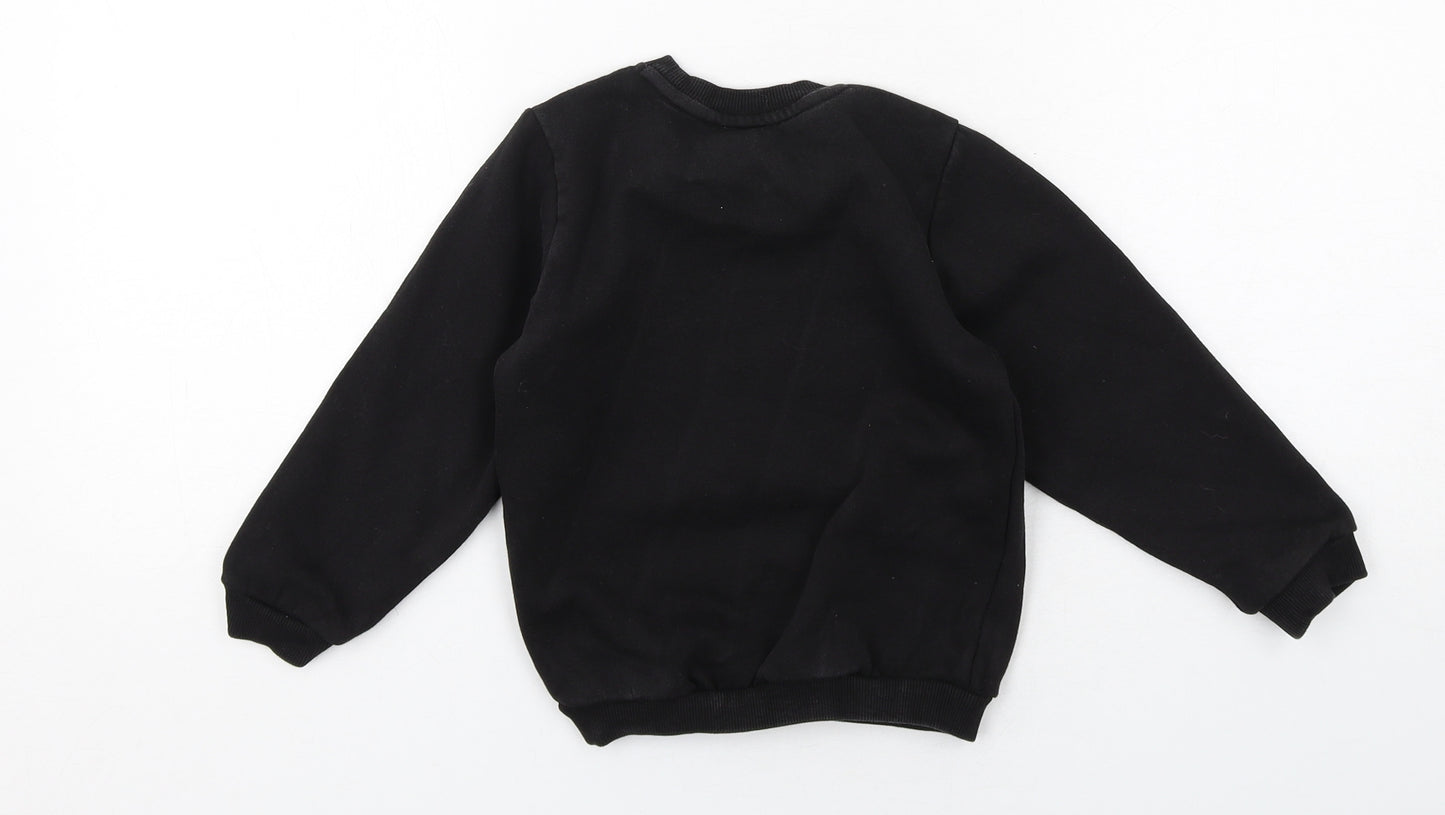 PUMA Boys Black Cotton Pullover Sweatshirt Size 2 Years Pullover