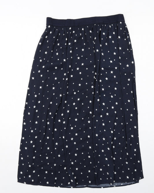 Hush Womens Blue Geometric Polyester Swing Skirt Size 12 - Star pattern