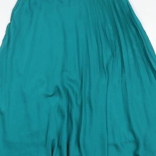 ASOS Womens Green Polyester Pleated Skirt Size 6 Zip