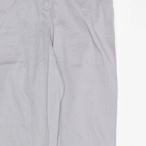 Espirit Womens Grey Cotton Trousers Size 12 Regular Zip