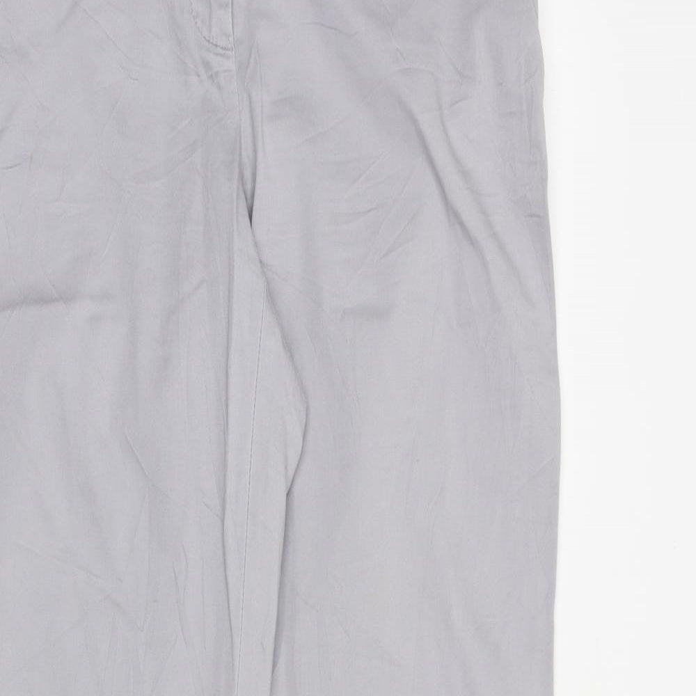 Espirit Womens Grey Cotton Trousers Size 12 Regular Zip