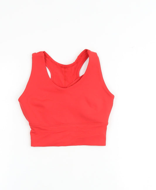 Myprotein Womens Red Polyester Cropped Tank Size XS Scoop Neck Pullover - Sports Bra