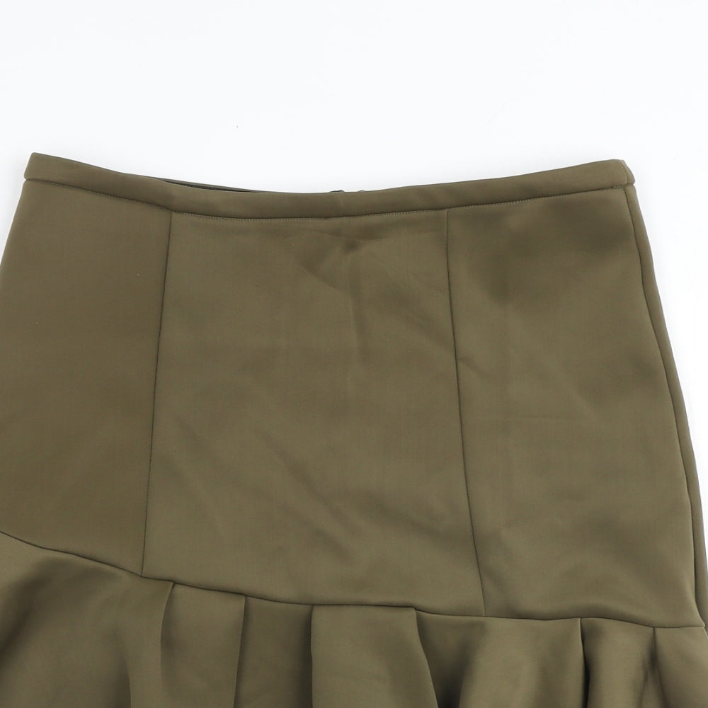 Seed Womens Brown Polyester Trumpet Skirt Size M Zip