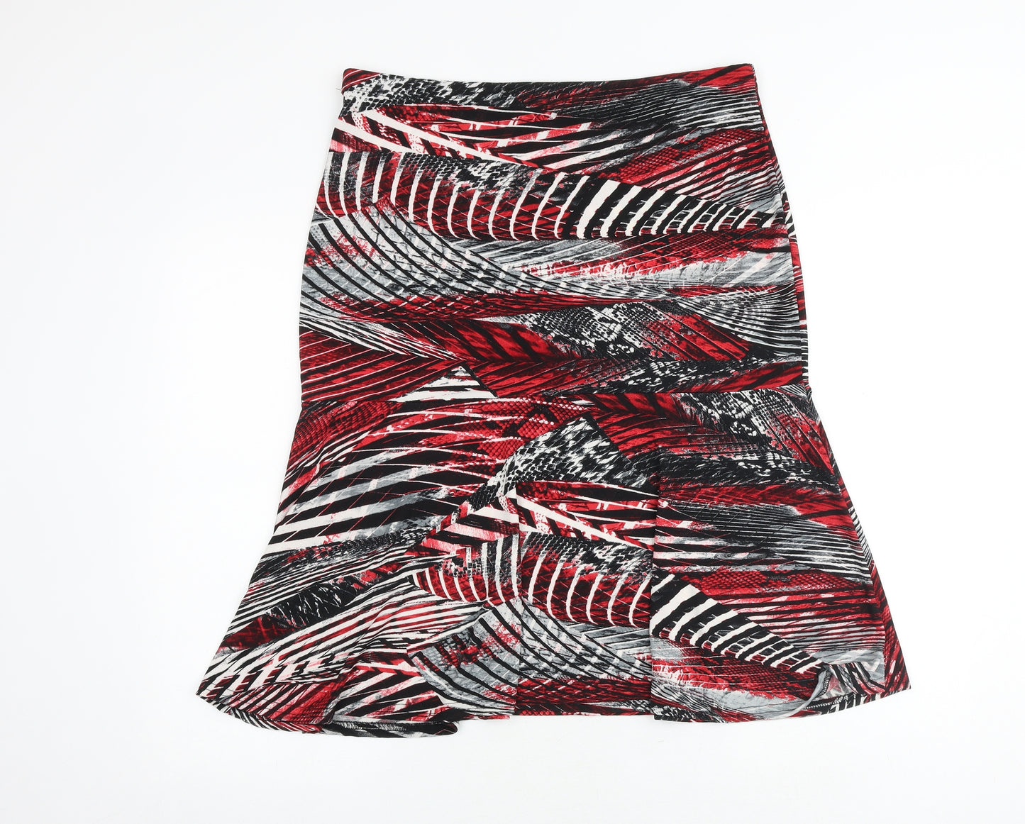 BASSINI Womens Multicoloured Geometric Polyester Trumpet Skirt Size 34 in