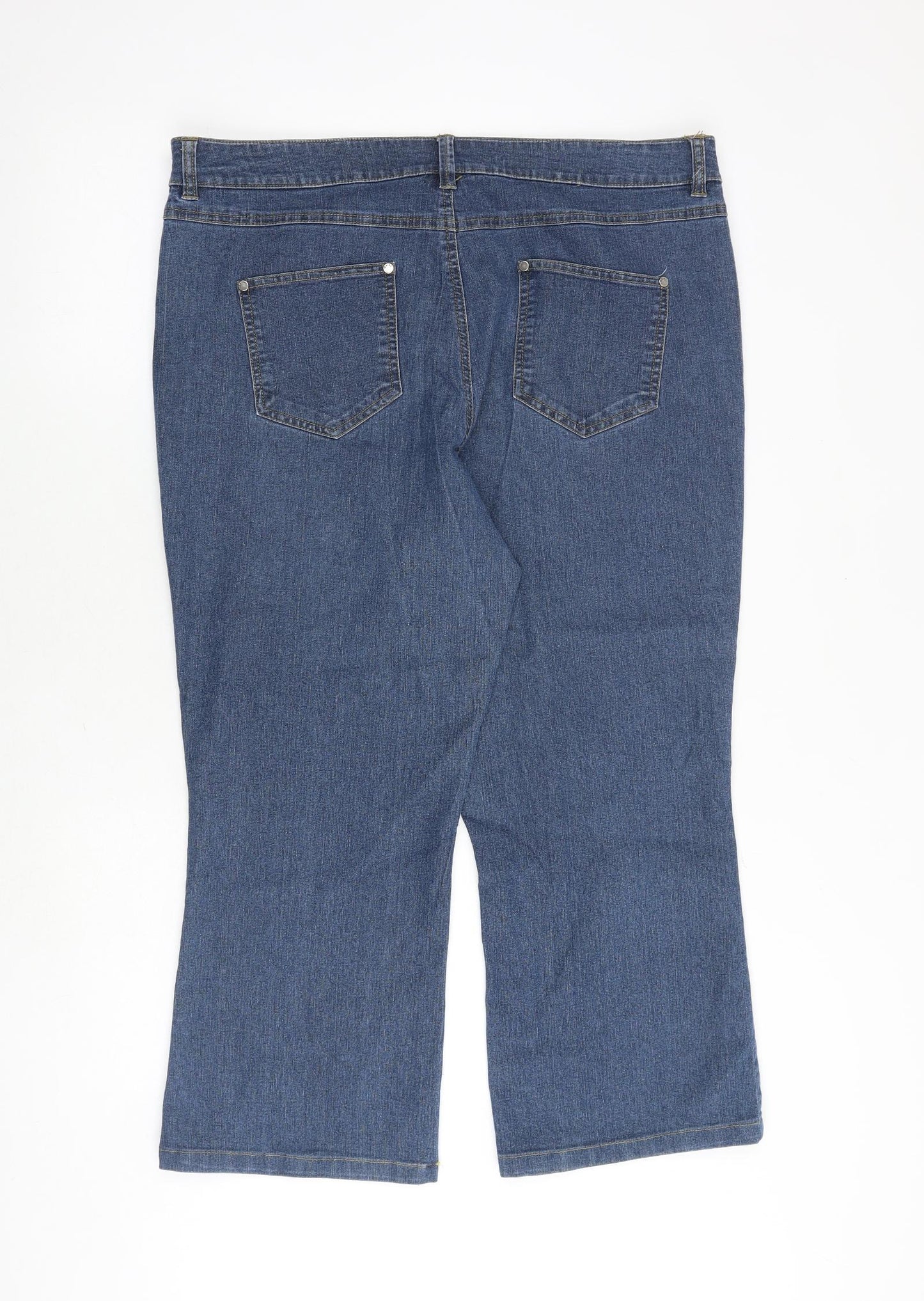 Maine Womens Blue Cotton Cropped Jeans Size 16 Regular Zip