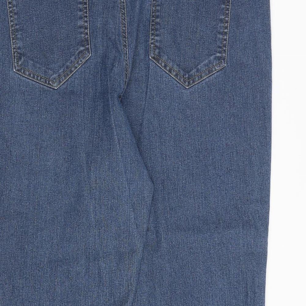 Maine Womens Blue Cotton Cropped Jeans Size 16 Regular Zip