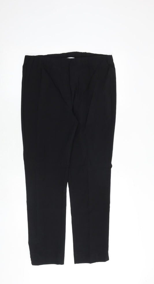 Anamor Womens Black Polyester Trousers Size 16 Regular