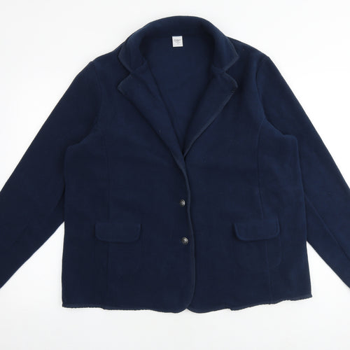 Cotton Traders Womens Blue Jacket Blazer Size 16 Button