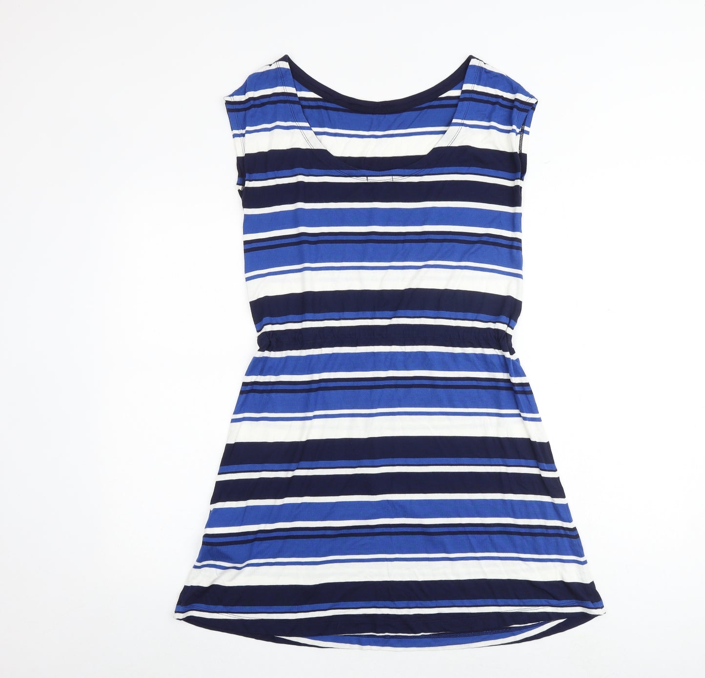 Gap Womens Multicoloured Striped Viscose T-Shirt Dress Size XS Boat Neck Tie