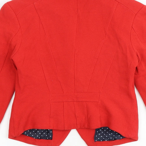 H&M Womens Red Jacket Blazer Size 8 Button