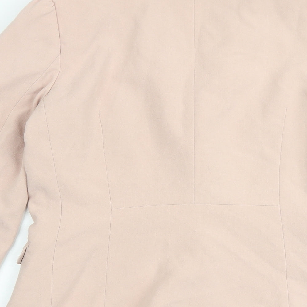 H&M Womens Pink Jacket Blazer Size 14 Button