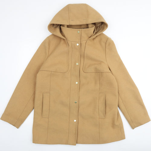 Laura Ashley Womens Brown Pea Coat Coat Size 18 Zip