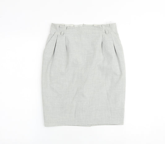 Debenhams Womens Grey Polyester Straight & Pencil Skirt Size 8 Zip