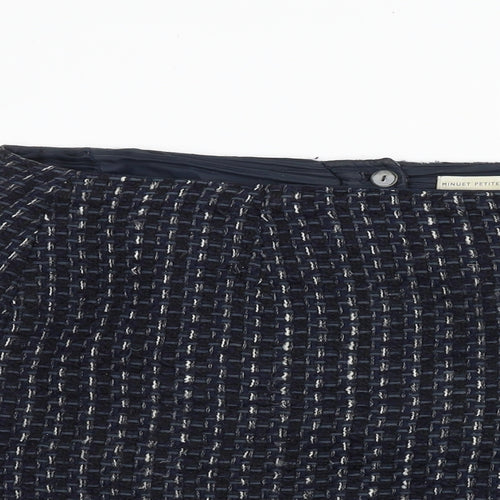 Minuet Womens Blue Geometric Cotton A-Line Skirt Size 20 Zip