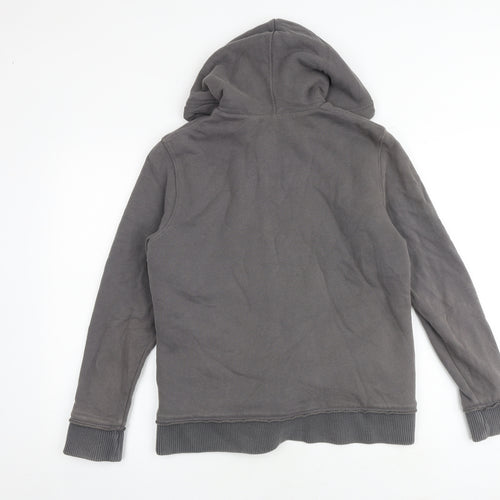 Marks and Spencer Womens Grey Cotton Full Zip Hoodie Size 12 Zip