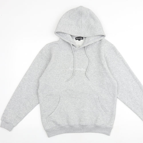 PRETTYLITTLETHING Womens Grey Cotton Pullover Hoodie Size S Pullover