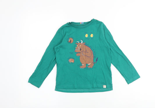 Joules Boys Green 100% Cotton Basic T-Shirt Size 5 Years Round Neck Pullover - The Gruffalo