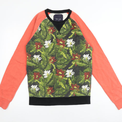 Varosh Mens Multicoloured Floral Polyester Pullover Sweatshirt Size M