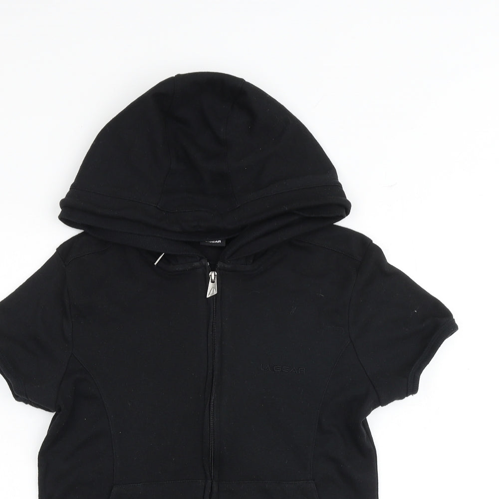 LA Gear Womens Black Polyester Full Zip Hoodie Size 12 Zip