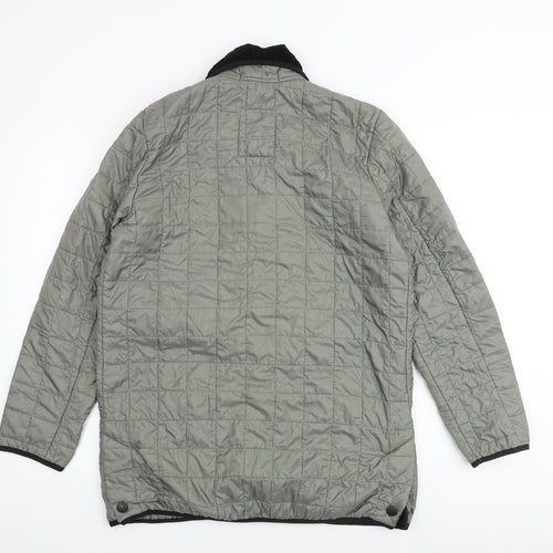 John Partidge Mens Grey Quilted Jacket Size M Snap