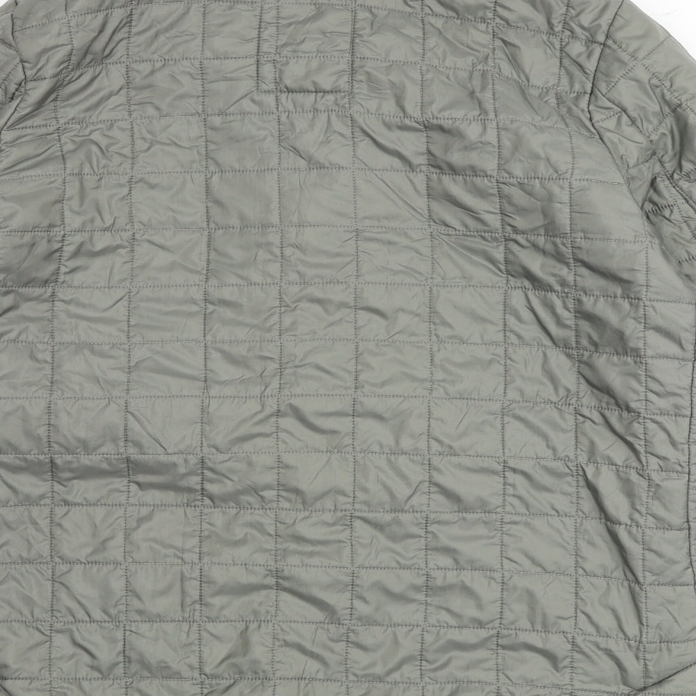 John Partidge Mens Grey Quilted Jacket Size M Snap