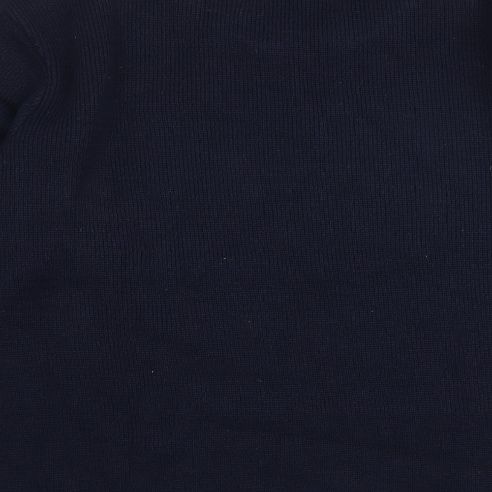 River Island Mens Blue Round Neck Acrylic Pullover Jumper Size L Long Sleeve - Snow Cabin