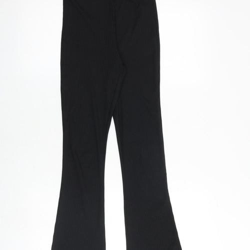 Topshop Womens Black Polyester Trousers Size 6 Regular