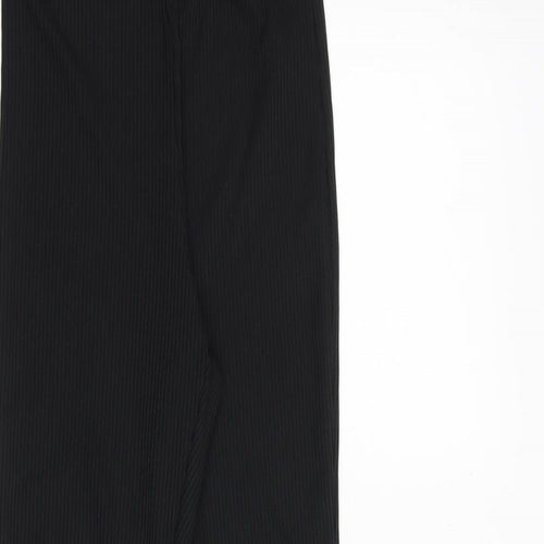 Topshop Womens Black Polyester Trousers Size 6 Regular