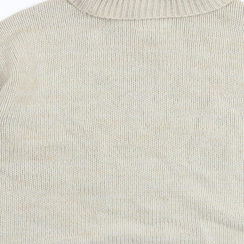 Falmer Heritage Womens Beige Roll Neck Acrylic Pullover Jumper Size S