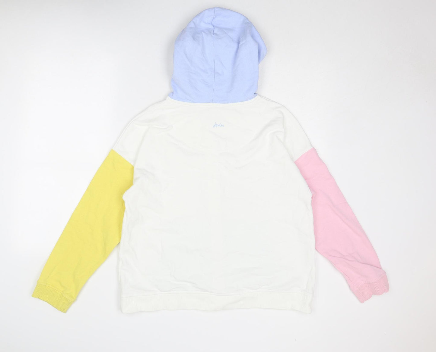 Joules Womens Multicoloured Colourblock Cotton Full Zip Hoodie Size 14 Zip