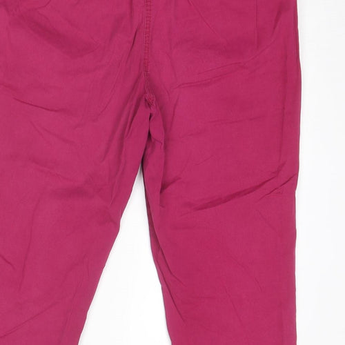 Casual Collection Womens Pink Cotton Capri Trousers Size 12 Regular Zip