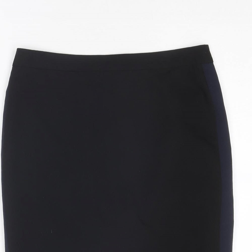 Dorothy Perkins Womens Black Polyester Straight & Pencil Skirt Size 12 Zip