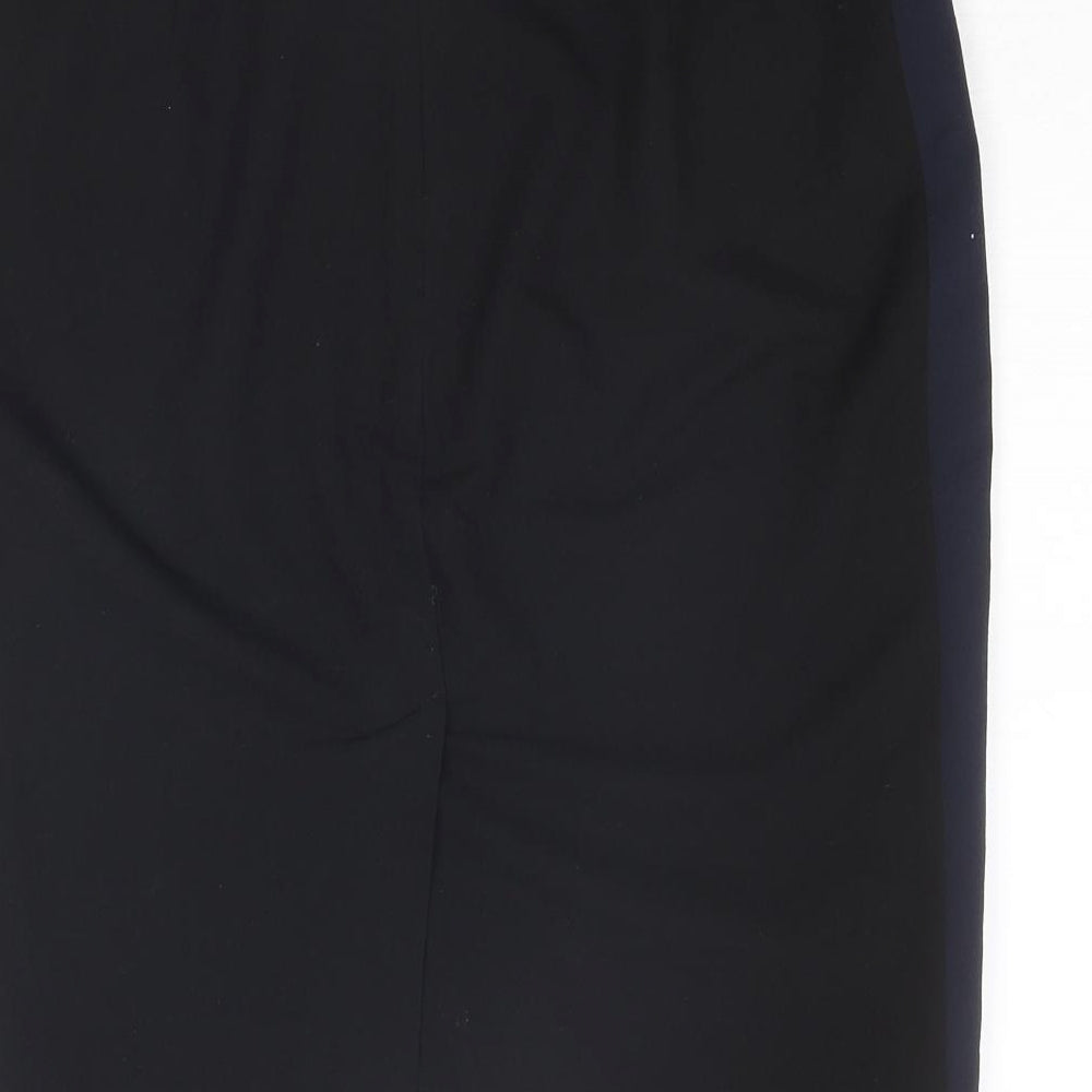 Dorothy Perkins Womens Black Polyester Straight & Pencil Skirt Size 12 Zip