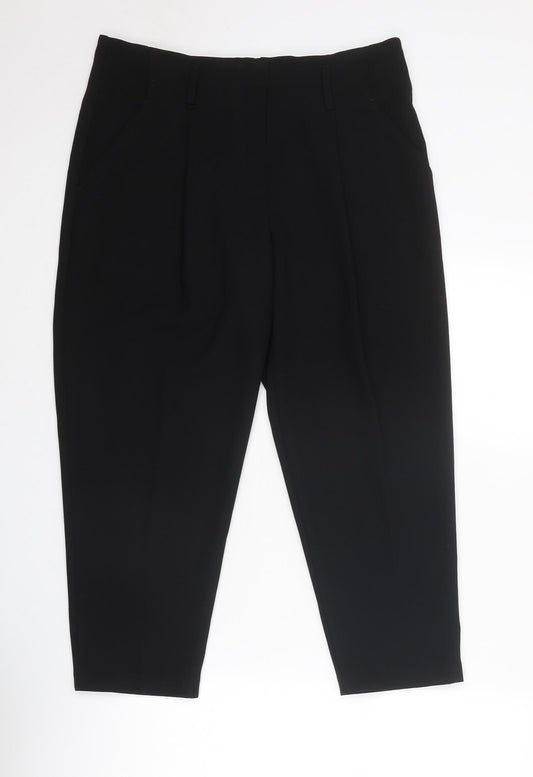 New Look Womens Black Polyester Trousers Size 12 Regular Zip