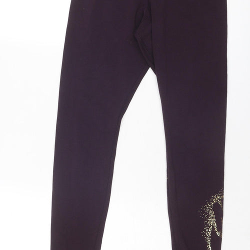 Nike Womens Purple Cotton Compression Leggings Size S Regular Pullover