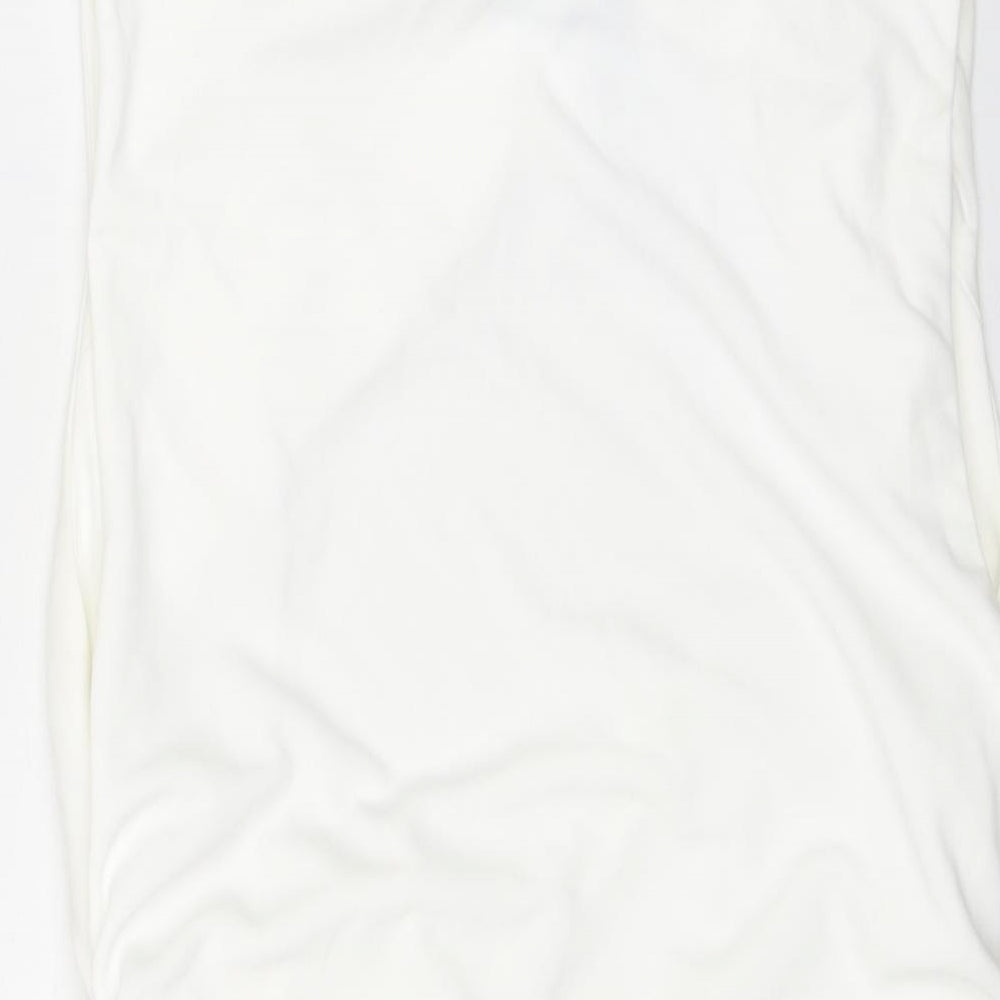 Zara Womens White Polyester Basic Tank Size L Square Neck