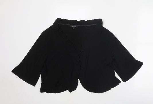Glamour Womens Black V-Neck Polyester Cardigan Jumper Size XL