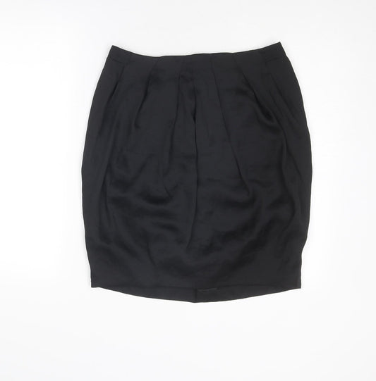 Mart Visser Womens Black Acetate Tulip Skirt Size 10 Zip
