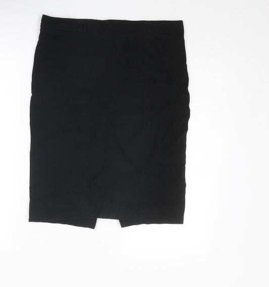 Gap Womens Black Cotton Straight & Pencil Skirt Size 10 Zip