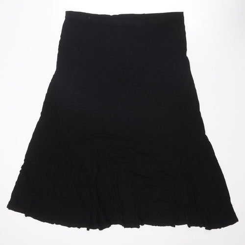 M&Co Womens Black Viscose Swing Skirt Size 18