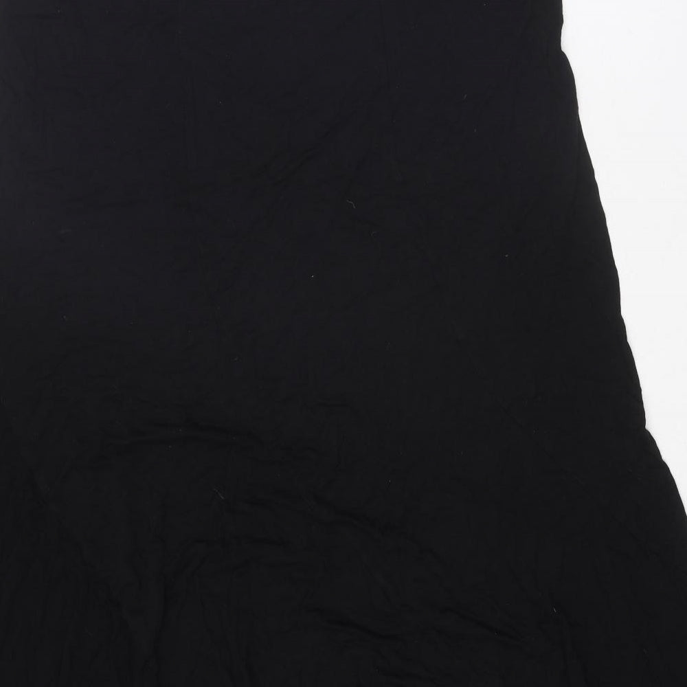 M&Co Womens Black Viscose Swing Skirt Size 18