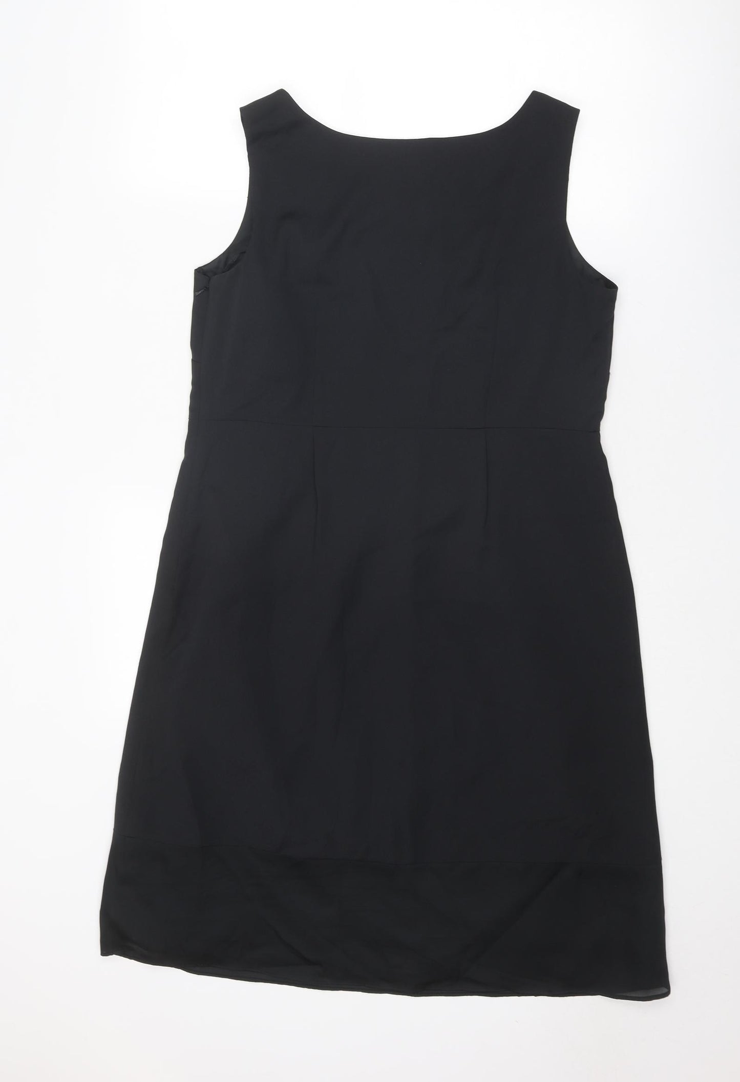 Autograph Womens Black Polyester A-Line Size 14 Round Neck Zip