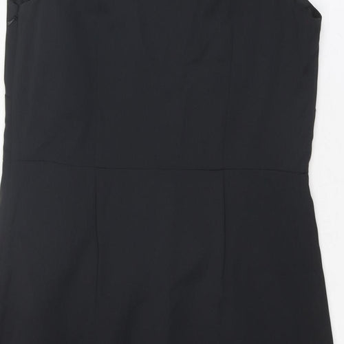 Autograph Womens Black Polyester A-Line Size 14 Round Neck Zip