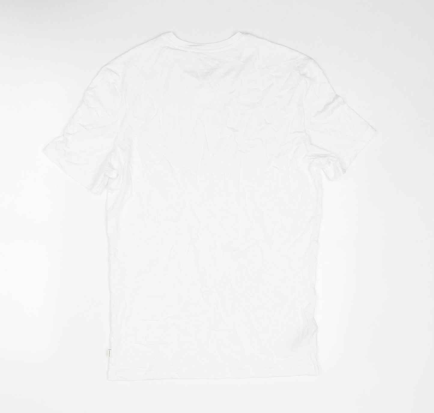 Autograph Mens White Cotton T-Shirt Size M Round Neck