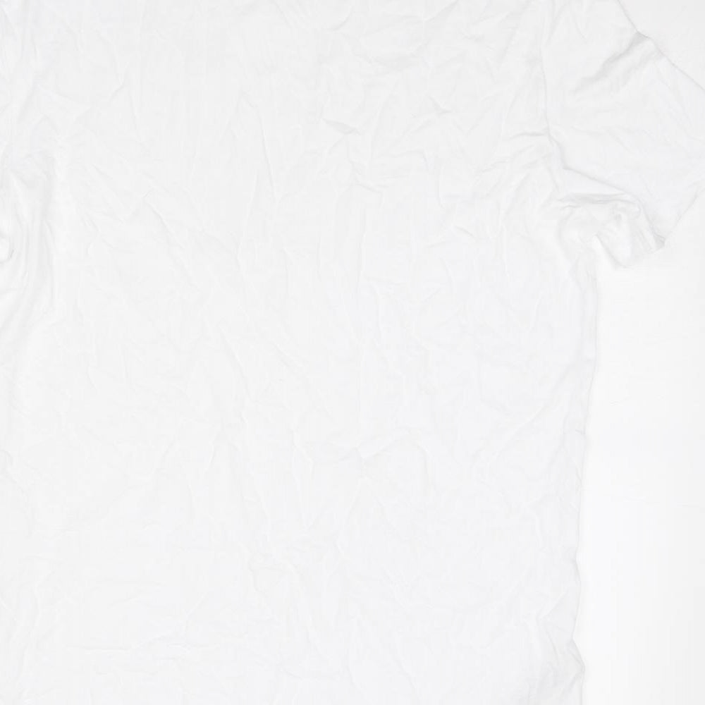 Autograph Mens White Cotton T-Shirt Size M Round Neck