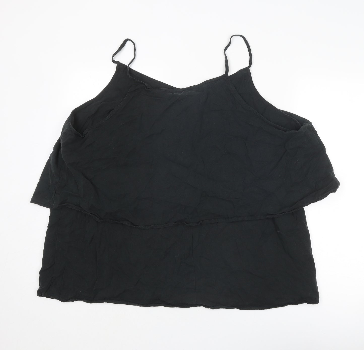 Simply Be Womens Black Lyocell Camisole Tank Size 26 Scoop Neck - Layered